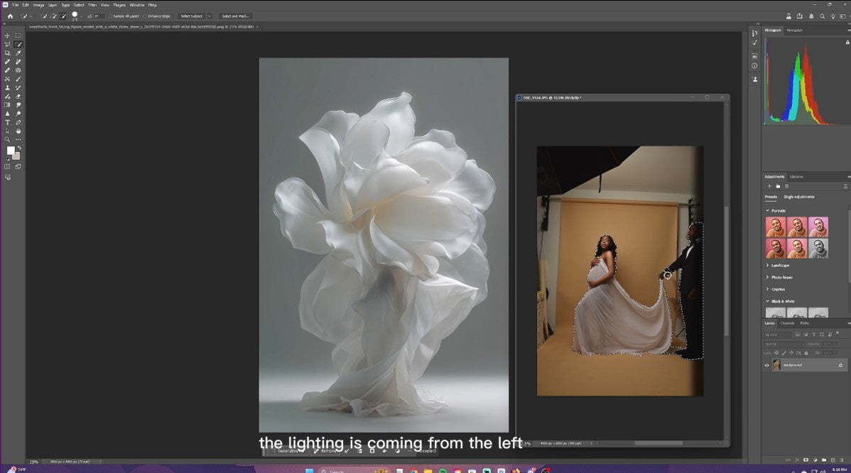 Flower Dress Video Tutorial + Digital Backgrounds β Photoshop Only (Intermediate)